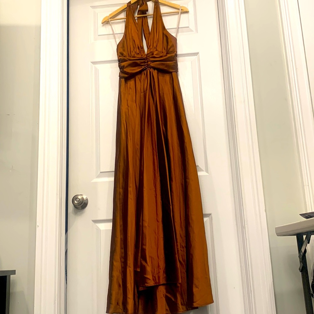 Formal halter slip dress with matching shawl